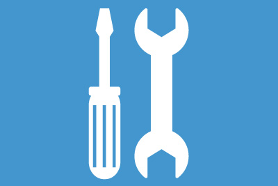 Tools icon with blue background