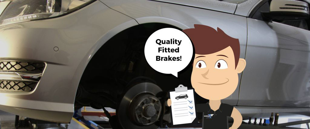 Quality fitted brakes graphic with car background