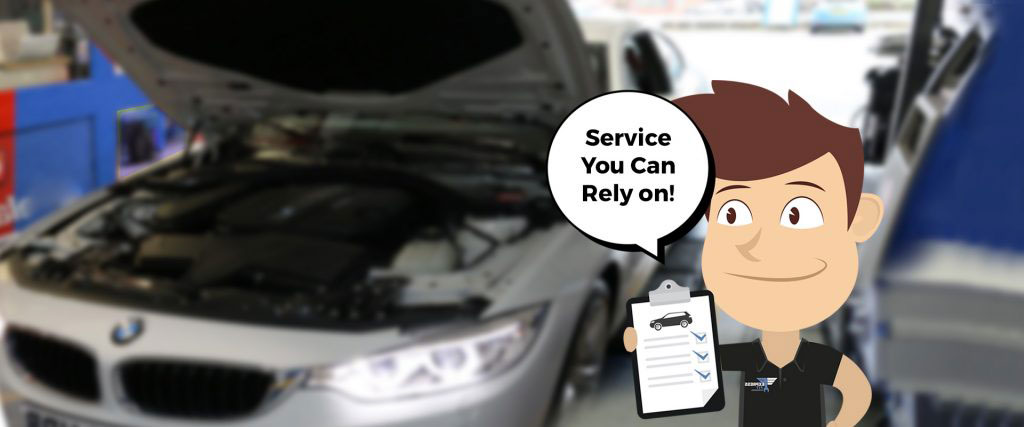Servicing car background with graphic character