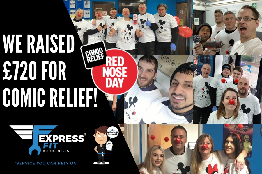 Express Fit Comic Relief Charity Work Graphic